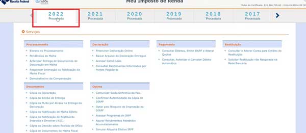 2022 PROCESADA MEU IMPOSTO DE RENDA RESTITUICAO IRPF