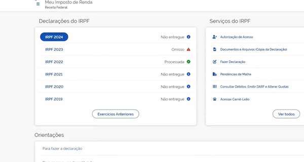 DECLARACOES DO IRPF RECEITA FEDERAL