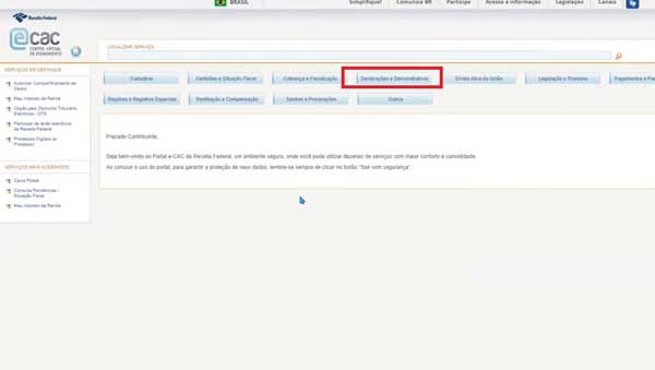 DECLARACOES E DEMONSTRATIVOS RECEITA FEDERAL