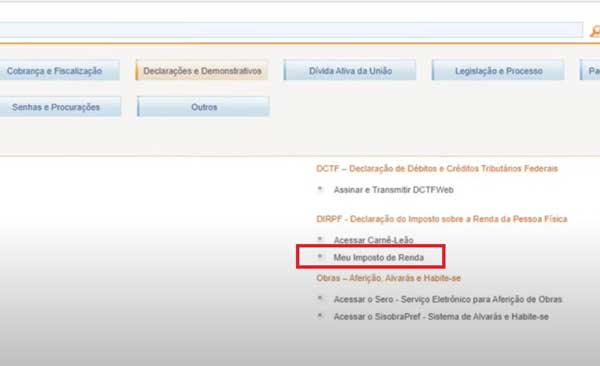 MEU IMPOSTO DE RENDA DECLARACOES E DEMONSTRATIVOS RECEITA FEDERAL